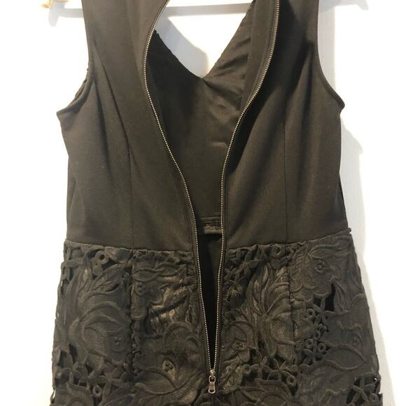 Club Monaco Leala Cocktail Dress size 4 Black Floral Lace Overlay - Picture 8 of 10